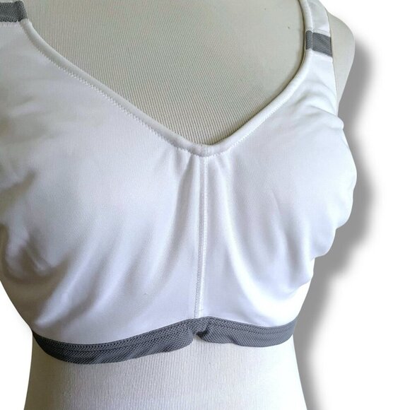 Lilyette 40C Sports Bra White Gray Underwire Full Coverage 0959 by Maidenform - Picture 4 of 7